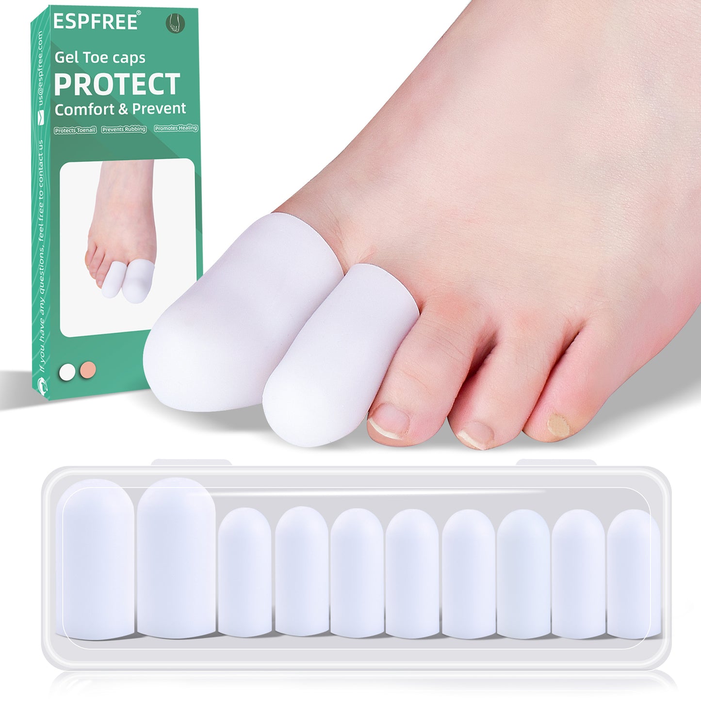 Healthspace Gel Toe Guards - Soft Protection for Corns, Calluses & Toe Pain