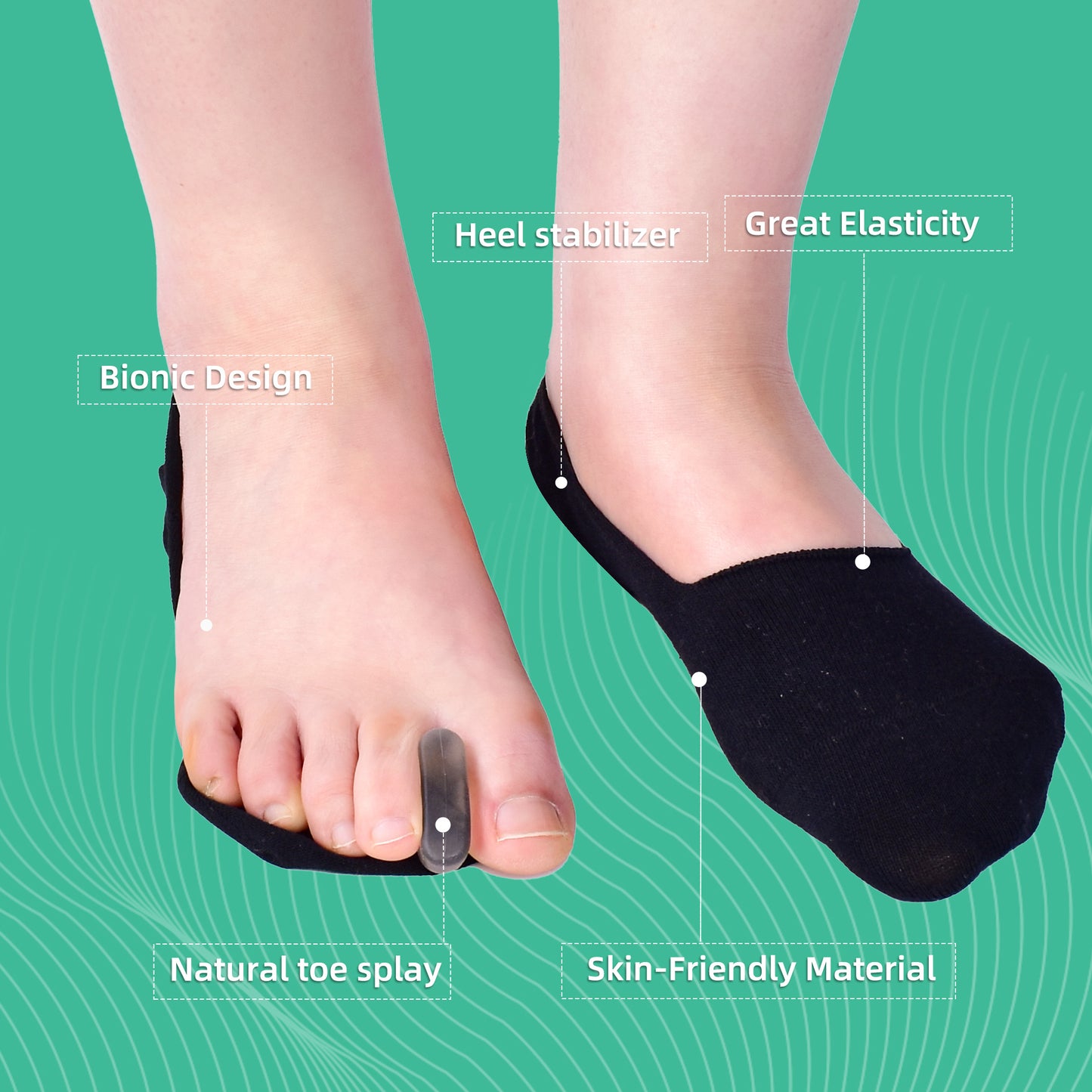 Healthspace Bunion Corrector Socks - Toe Separator with Non-Slip Silicone Pad