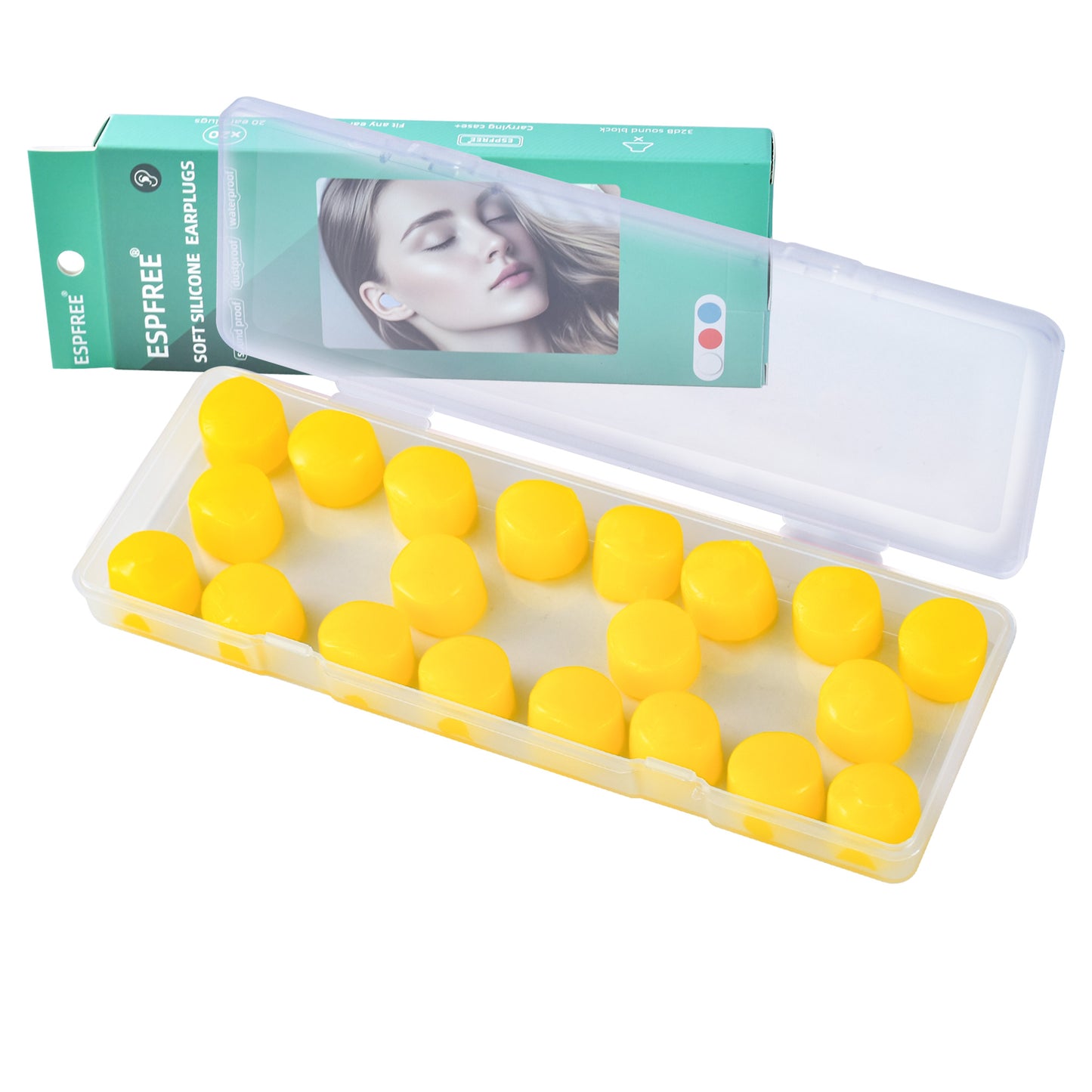 Healthspace Silicone Ear Plugs - Noise Reduction & Water Protection for Sleep, Work & Swimming