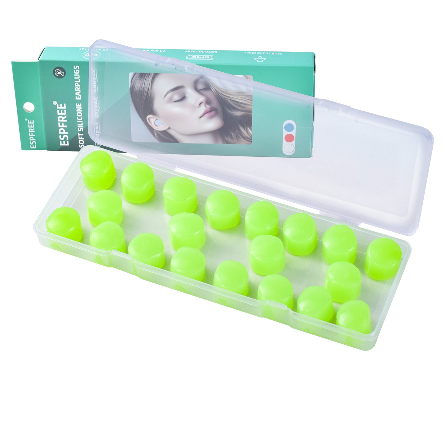Healthspace Silicone Ear Plugs - Noise Reduction & Water Protection for Sleep, Work & Swimming