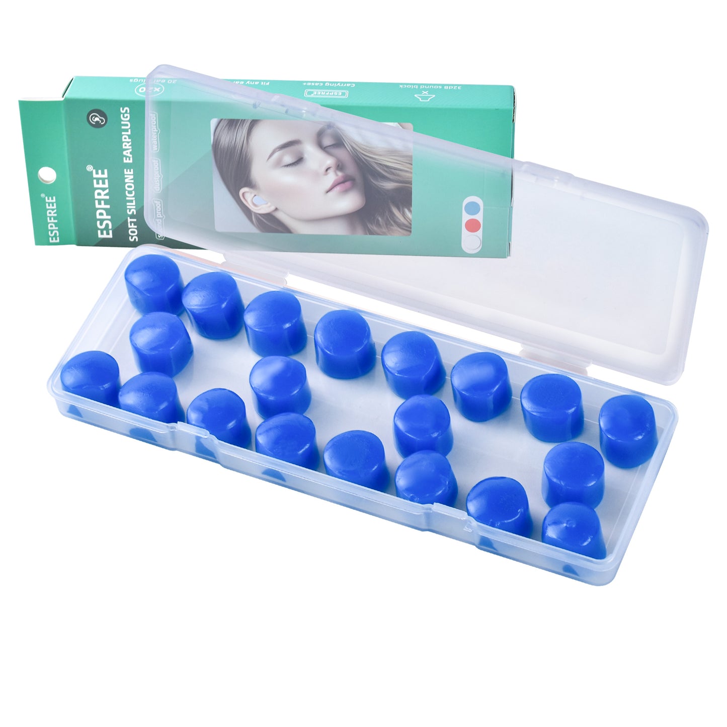 Healthspace Silicone Ear Plugs - Noise Reduction & Water Protection for Sleep, Work & Swimming