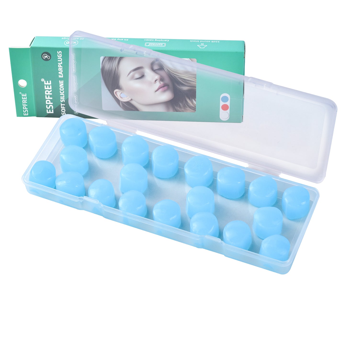 Healthspace Silicone Ear Plugs - Noise Reduction & Water Protection for Sleep, Work & Swimming