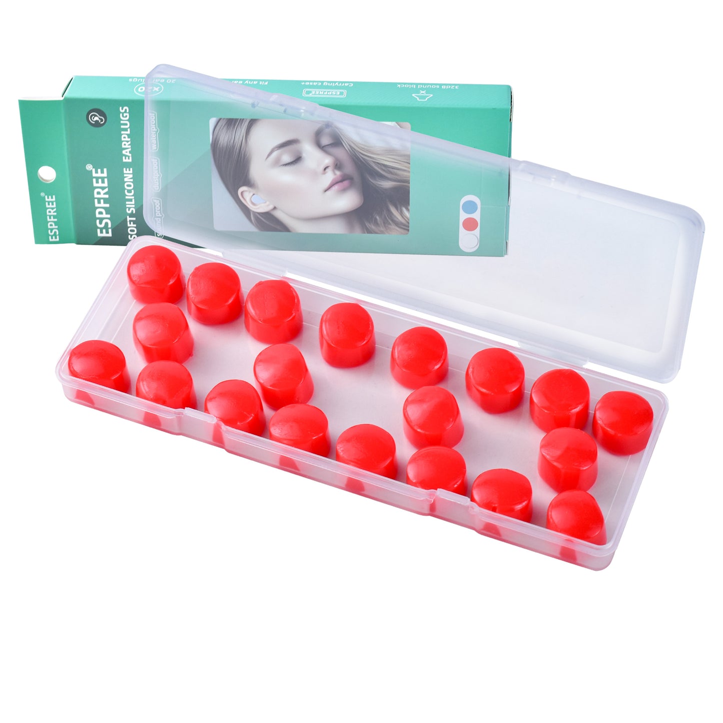 Healthspace Silicone Ear Plugs - Noise Reduction & Water Protection for Sleep, Work & Swimming