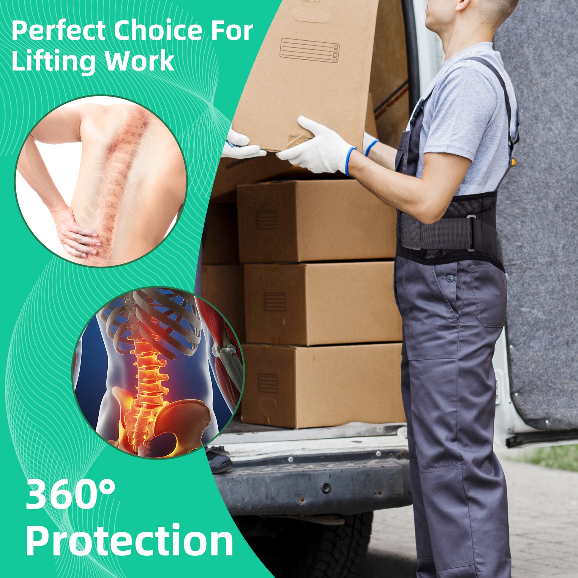 Adjustable lumbar support belt