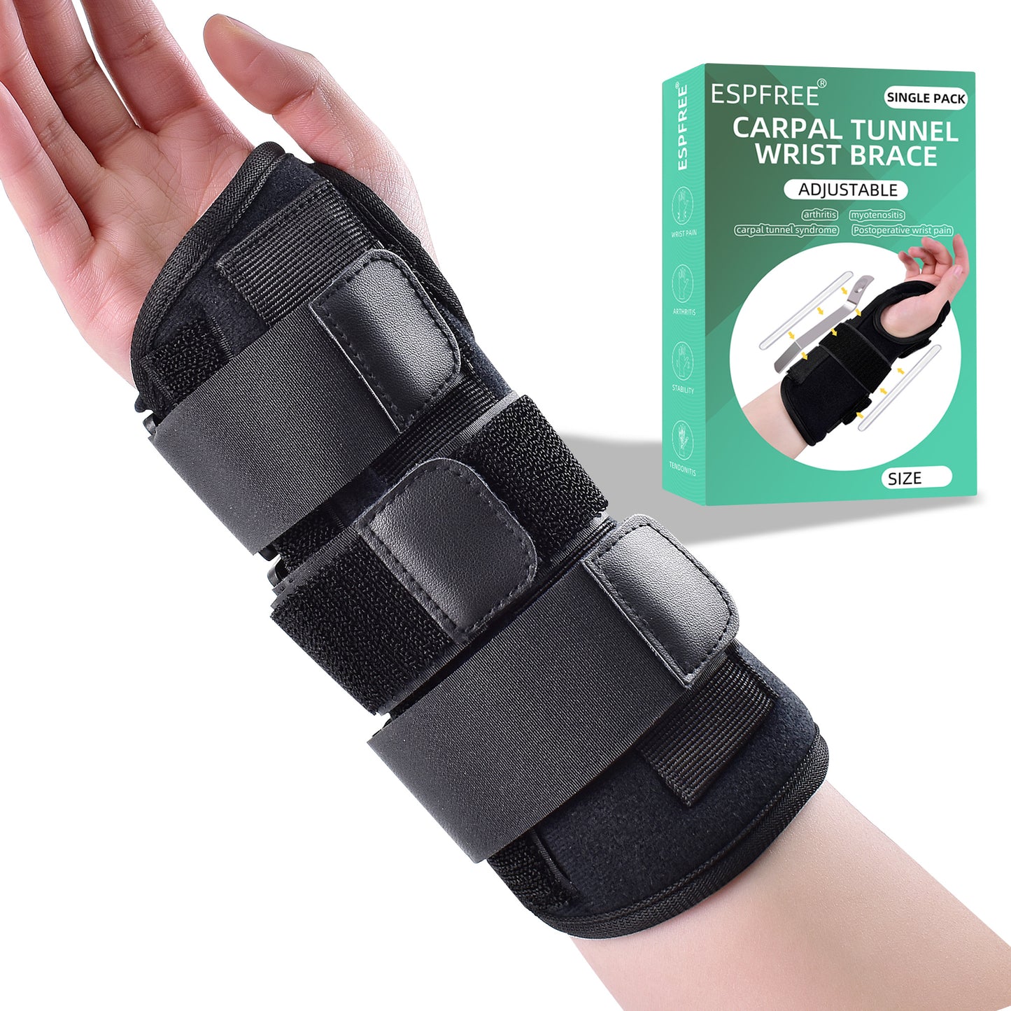 Aluminum splint wrist brace