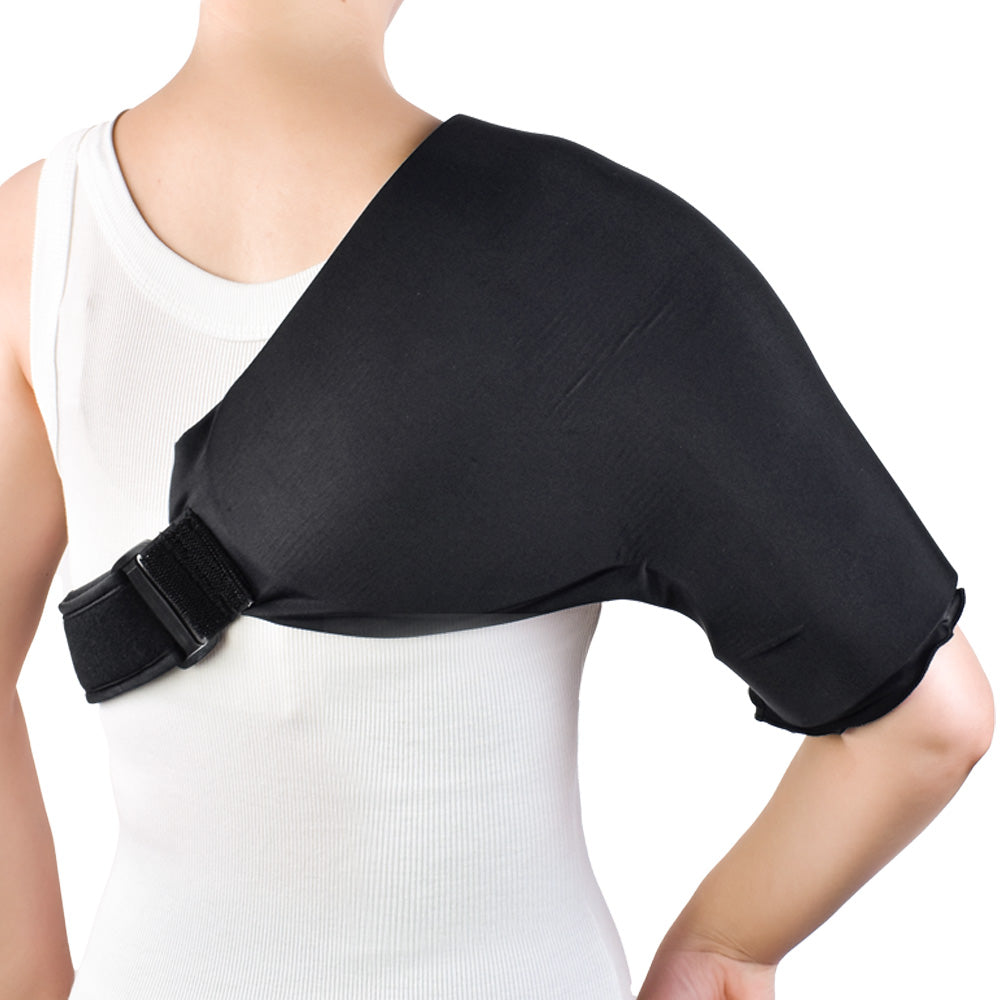 Close-up of the adjustable strap and contoured design of the Healthspace shoulder wrap