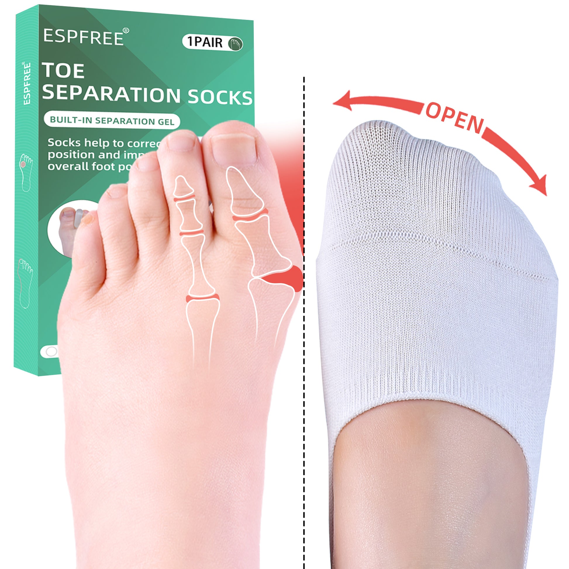 Comfortable bunion correction wear