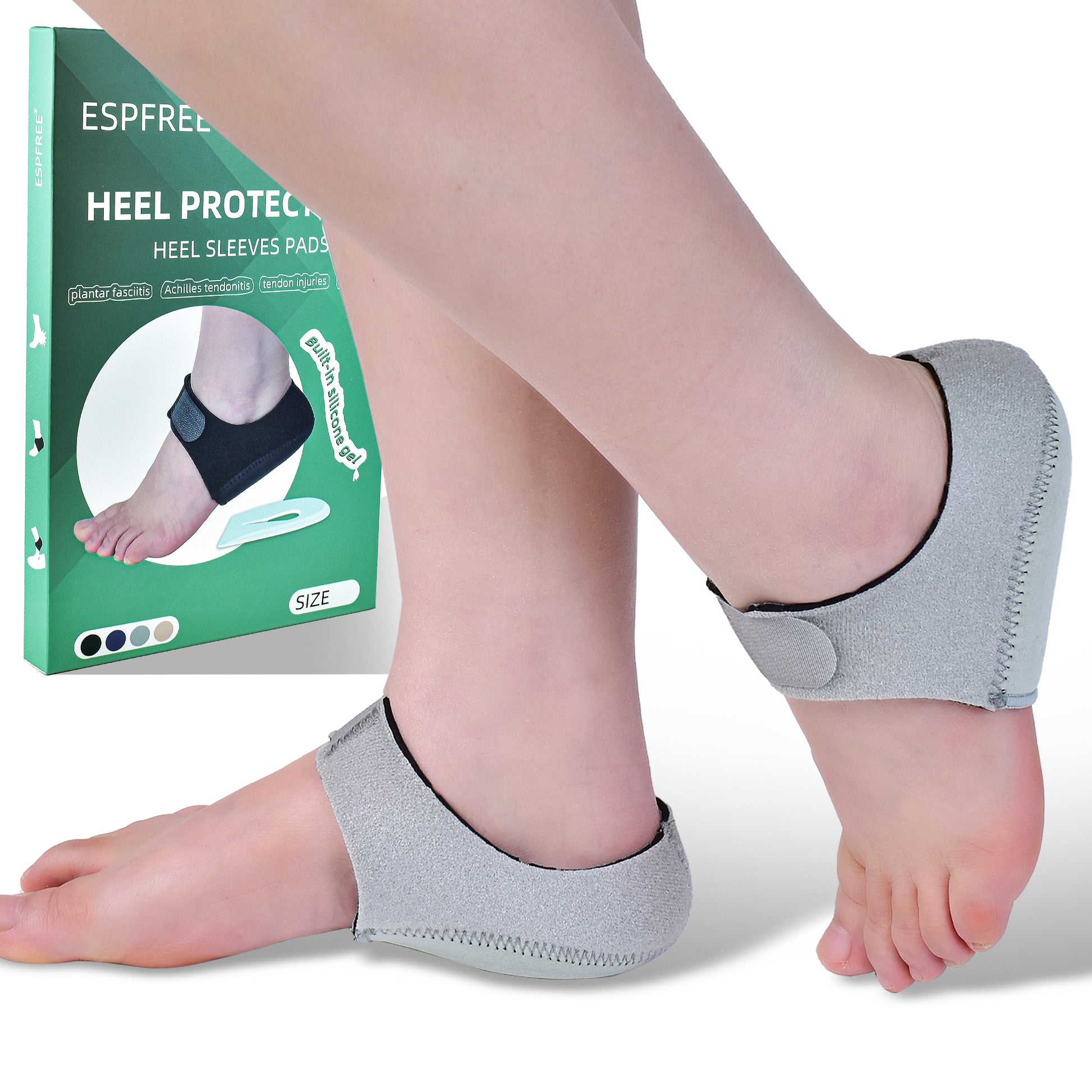 Compression heel sleeves gray