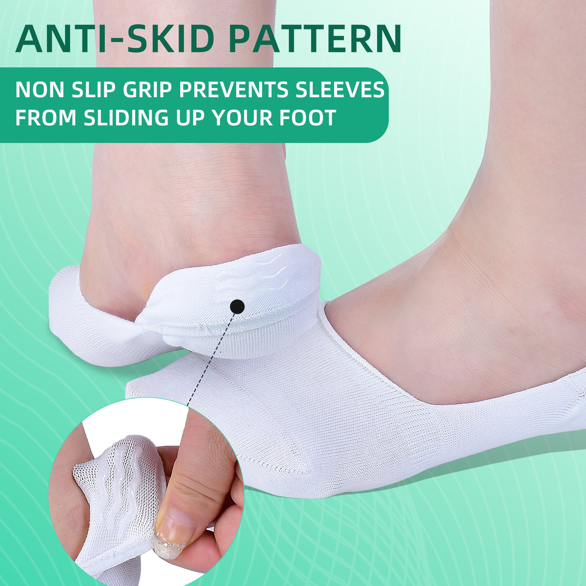 Non-slip bunion relief socks