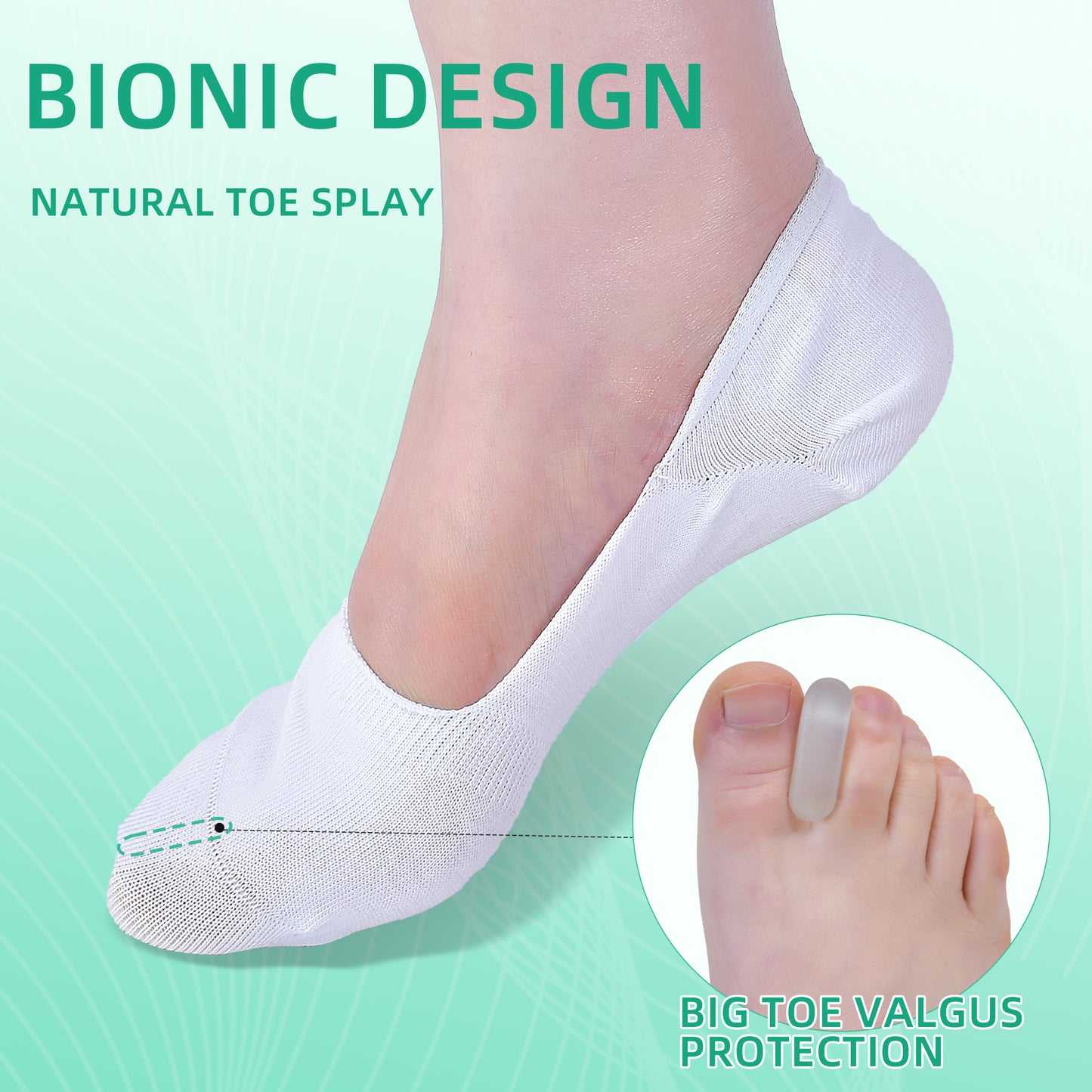 Non-slip bunion relief socks