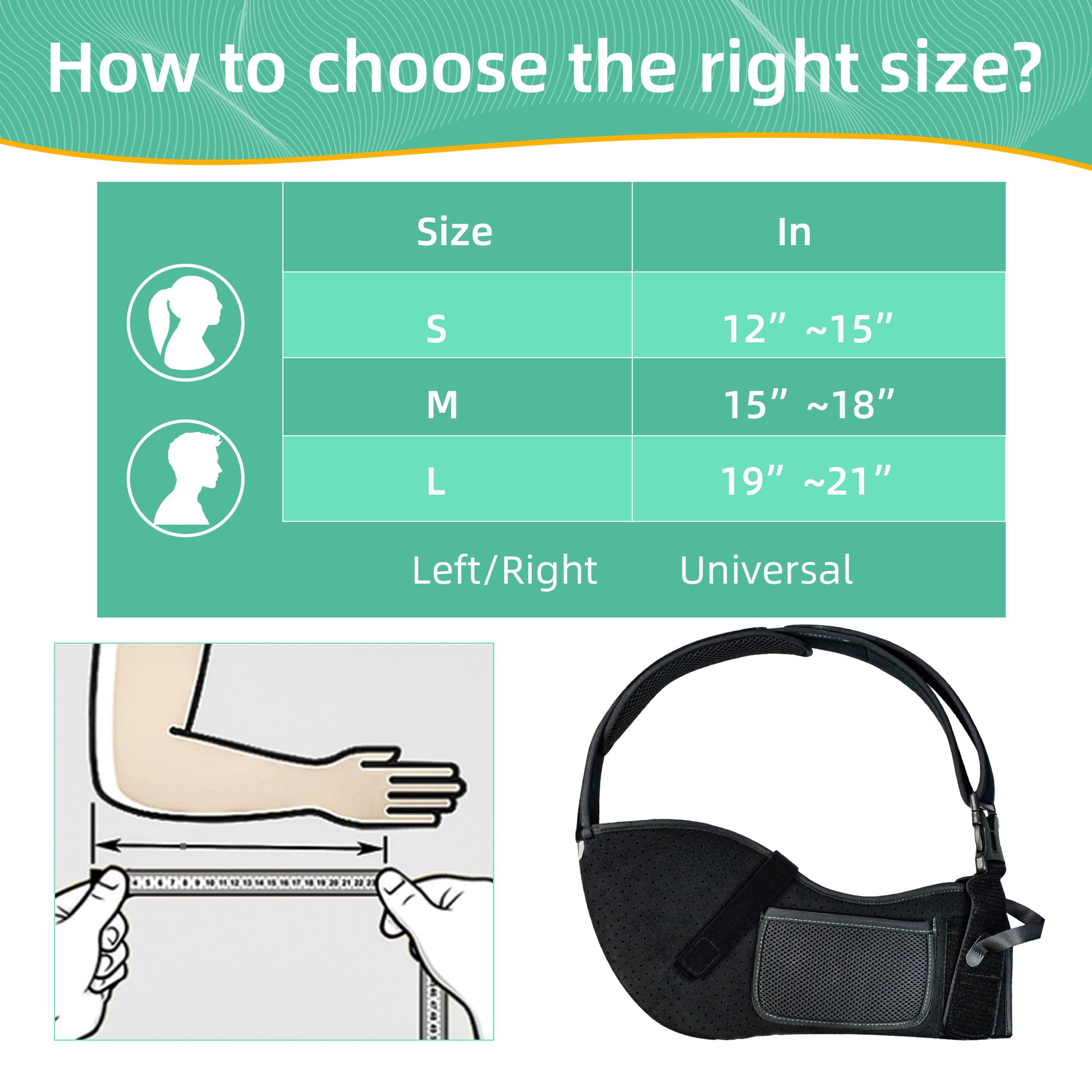 Rotator cuff recovery sling with padding