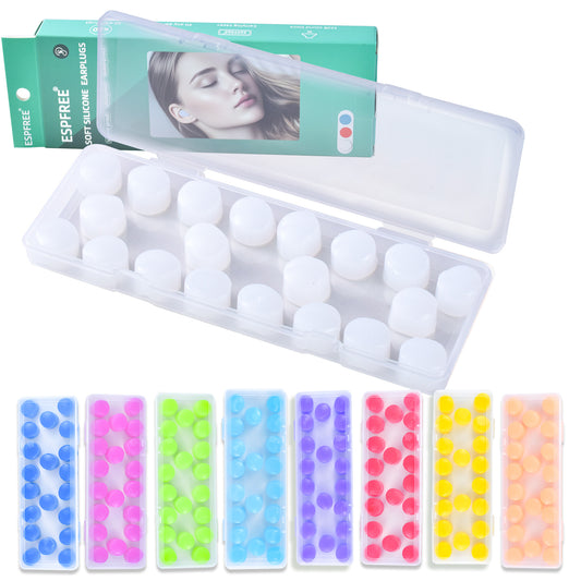 Healthspace Silicone Ear Plugs - Noise Reduction & Water Protection for Sleep, Work & Swimming